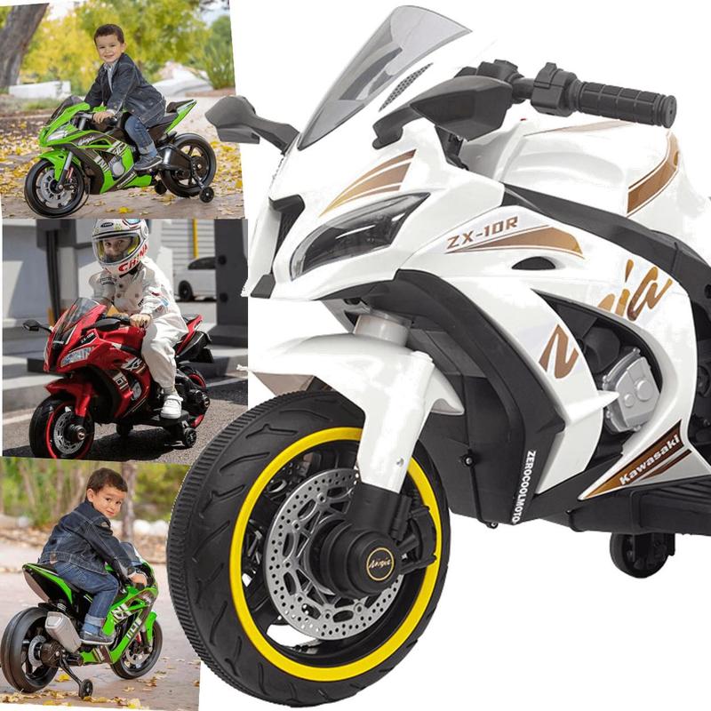 kids＊RCWB＊ロンT/Ｌ Moto Eletrica Bang Toys Kawasaki Ninja ZX-10RR 12V Branca - Moto